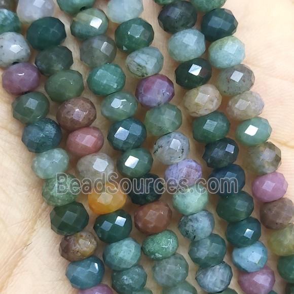 natural Indian Agate Beads faceted rondelle