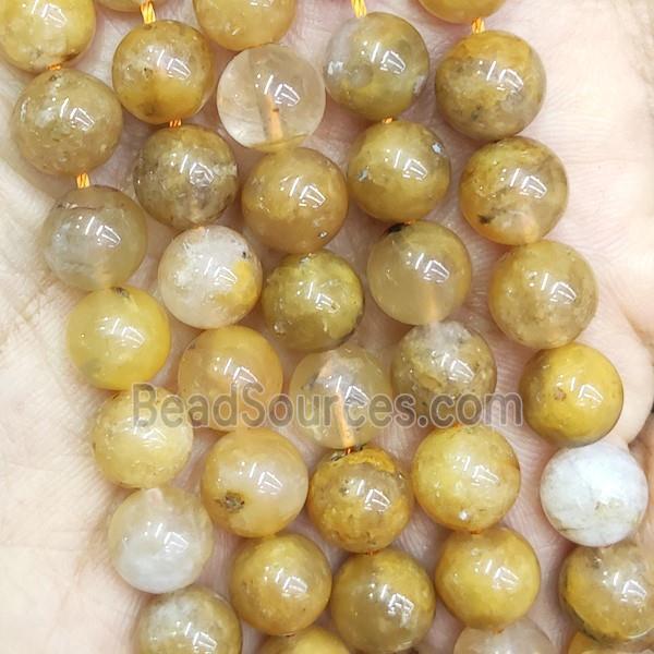 yellow Actinolite Beads round