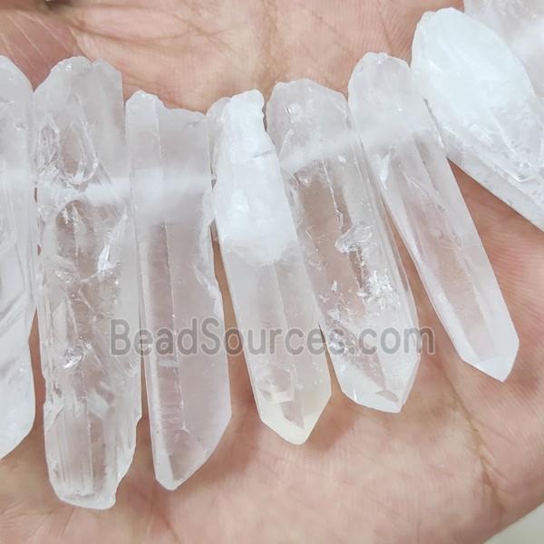 Clear Quartz Crystal Stick Beads