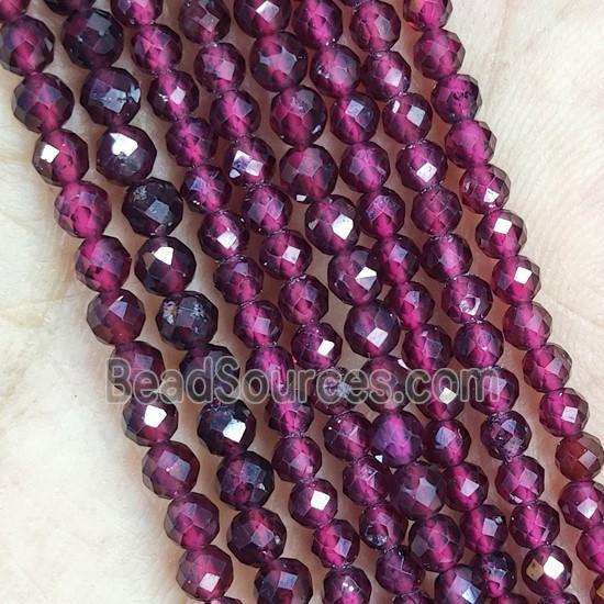 Garnet Seed Beads Faceted Round