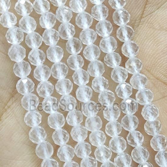 Clear Quartz Seed Beads Faceted Round