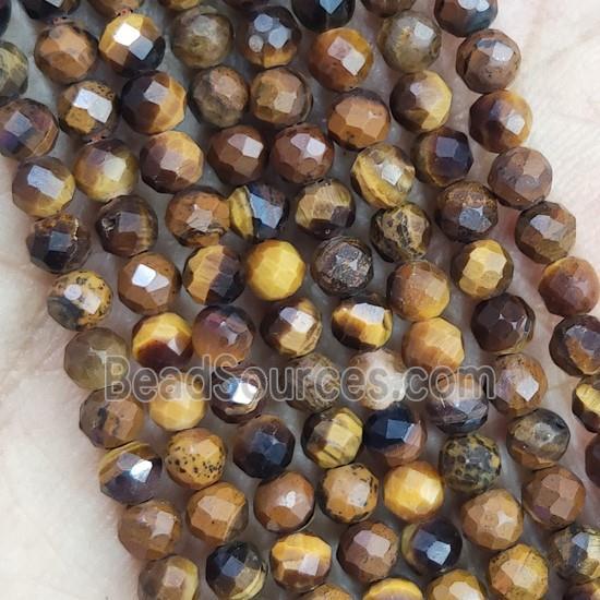 Tiger Eye Pony Beads Faceted Round