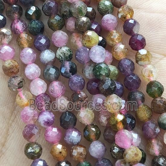 Tourmaline Beads Multicolor Faceted Round