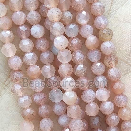 Peach SunStone Seed Beads Faceted Round