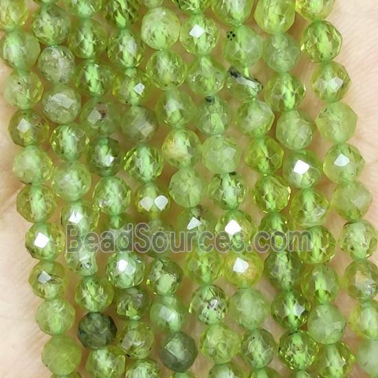 Green Peridot Beads Tiny Faceted Round