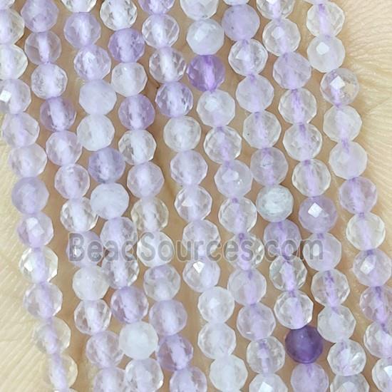 Lt.Purple Amehtyst Beads Faceted Round