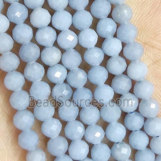 Blue Angelite Beads Faceted Round