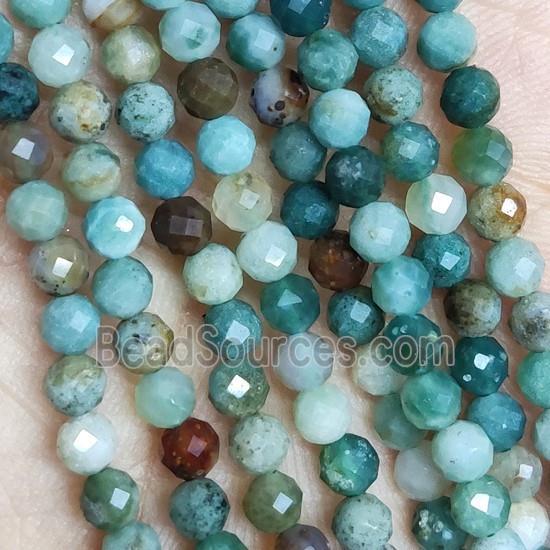 Green Moss Agate Beads Faceted Round