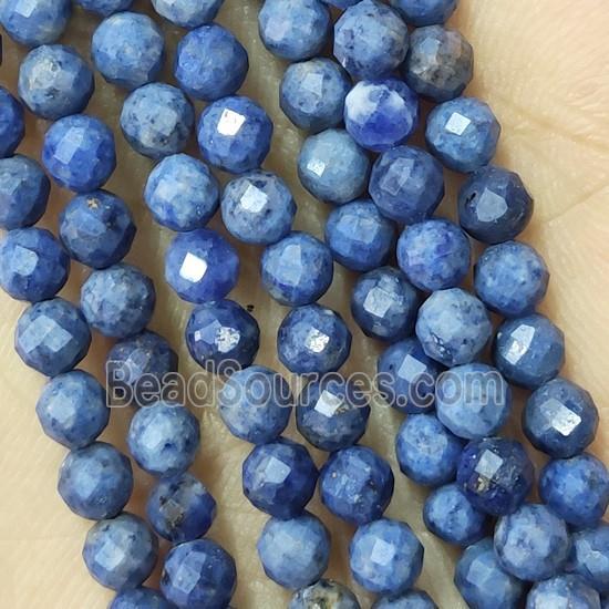 Blue Dumortierite Beads Faceted Round