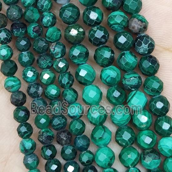 Green Malachite Beads Tiny Faceted Round