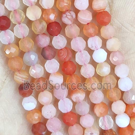 Red Botswana Agate Beads Tiny Faceted Round