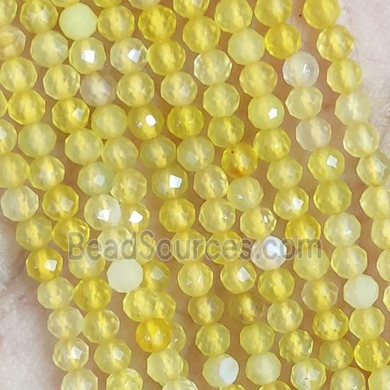 Yellow Agate Beads Faceted Round Dye