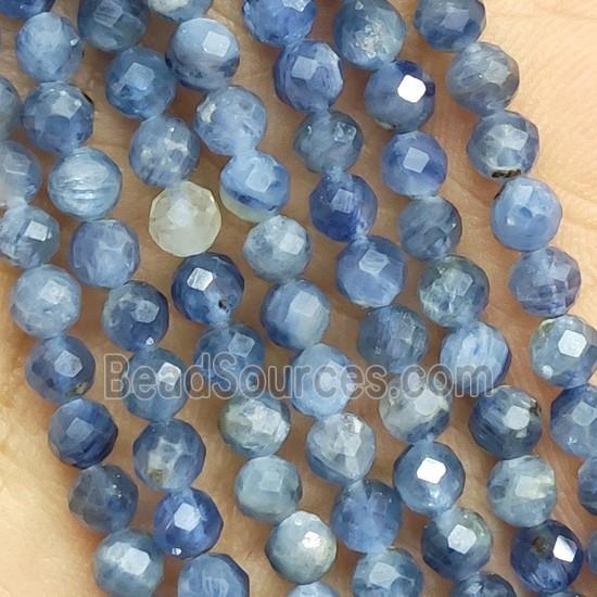 Natural Kyanite Beads Blue Faceted Round