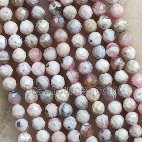 Pink Rhodochrosite Seed Beads Faceted Round