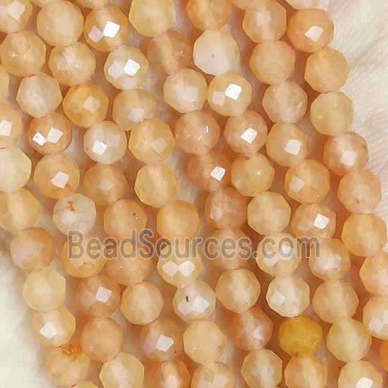 orange Aventurine Beads Tiny Faceted Round