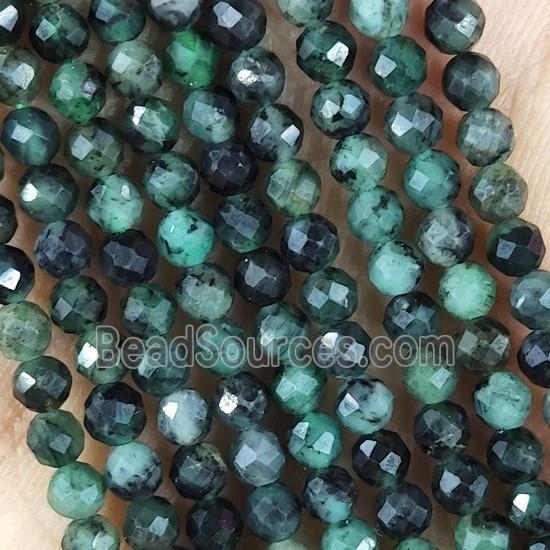 Green Zoisite Beads Faceted Round