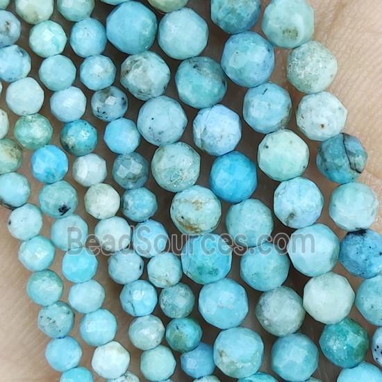 Natural Blue Turquoise Beads Faceted Round