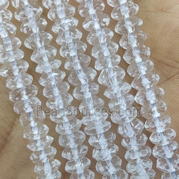 Clear Quartz Beads Faceted Rondelle