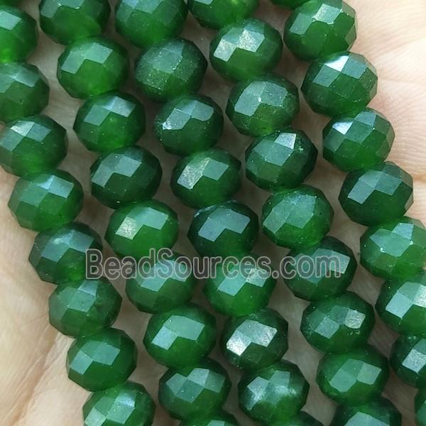 Green Chrysoprase Beads Faceted Rondelle Treated