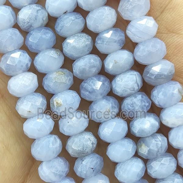 Blue Lace Agate Beads Faceted Rondelle A-Grade