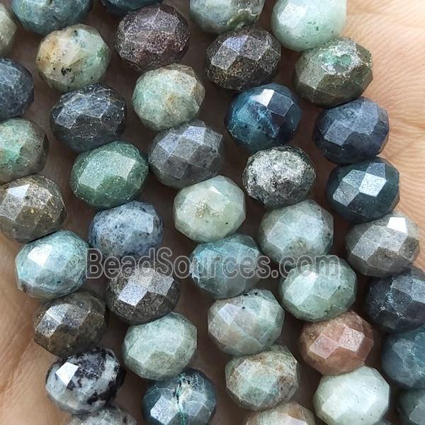 Chinese Chrysocolla Beads Faceted Rondelle