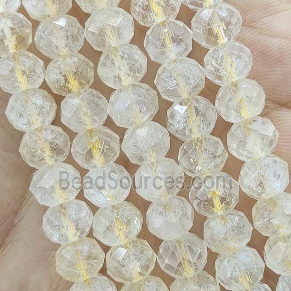 Golden Rutilated Quartz Beads Faceted Rondelle