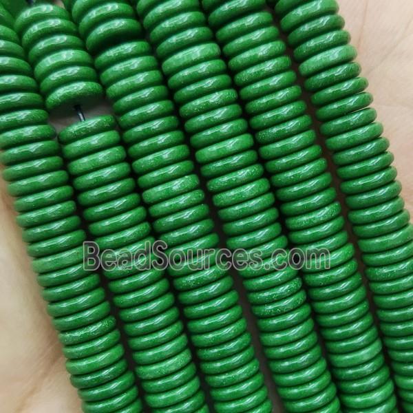 Green Oxidative Agate Heishi Spacer Beads