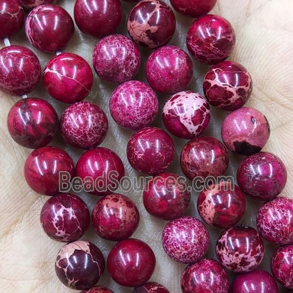 Round DarkRed Imperial Jasper Beads Dye