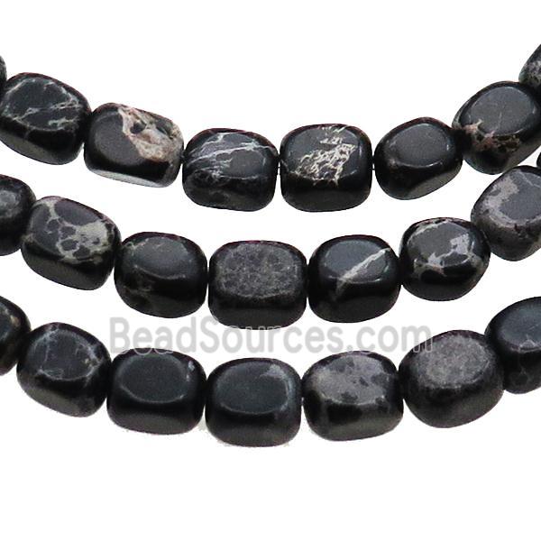 Black Imperial Jasper Beads Freeform