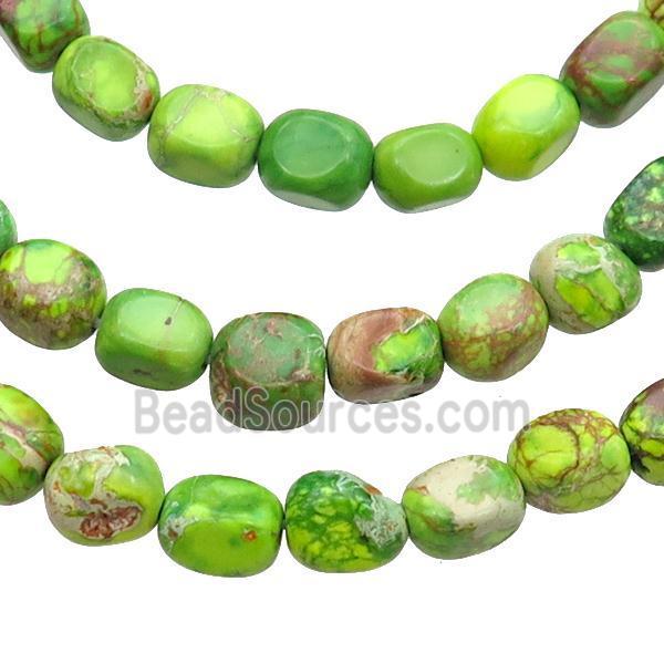 Olive Imperial Jasper Beads Freeform