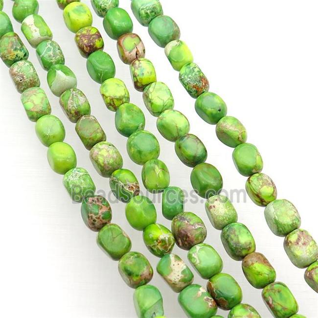 Olive Imperial Jasper Beads Freeform