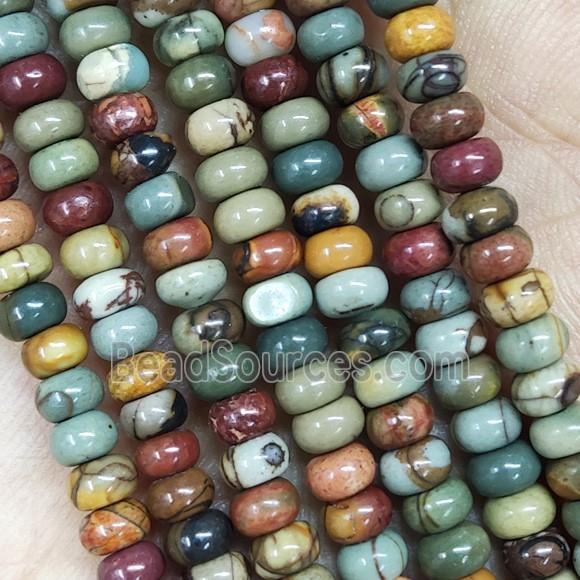 Picasso Jasper Rondelle Beads Multicolor