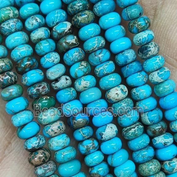 Blue Imperial Jasper Rondelle Beads Smooth