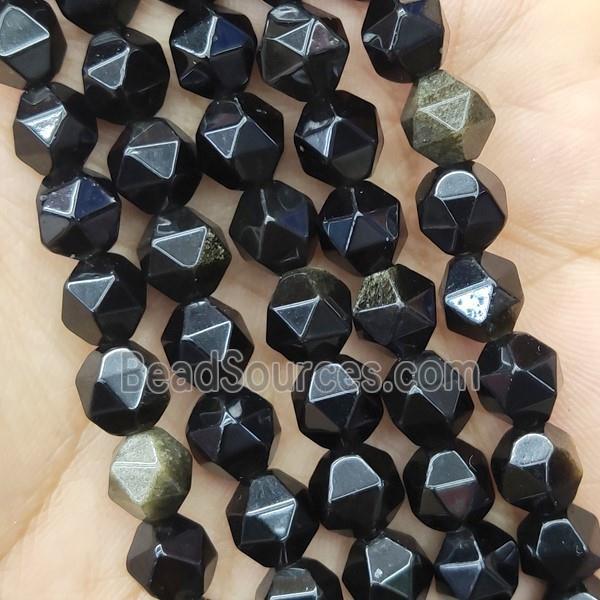 Obsidian Round Beads Cut