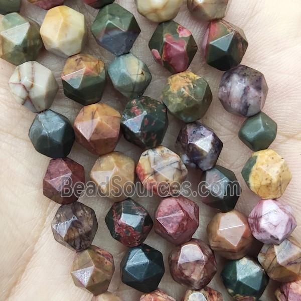 Multicolor Picasso Creek Jasper Beads Round Cut