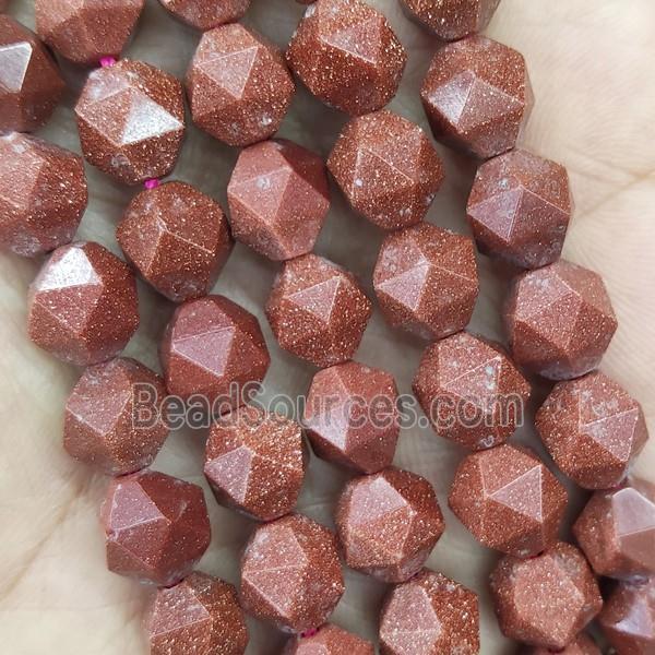 Gold SandStone Beads Cut Round