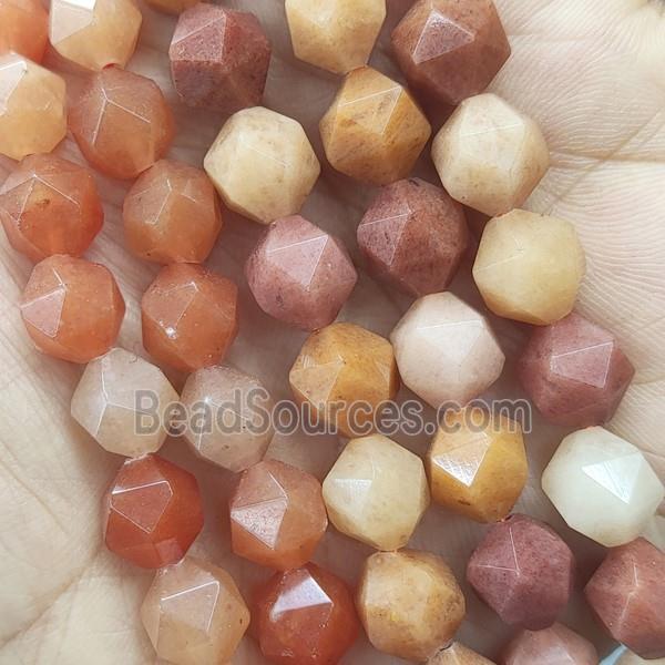 Red Aventurine Beads Cut Round