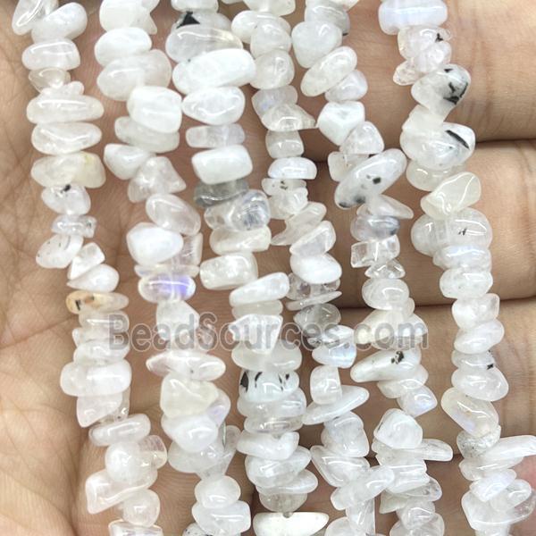 White Moonstone Chip Beads Freeform