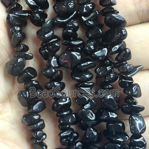 Black Onyx Agate Beads Chip Freeform