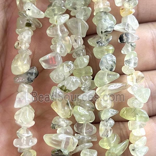 Green Prehnite Beads Chip Freeform