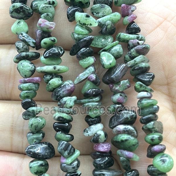 Ruby Zoisite Chip Beads Freeform