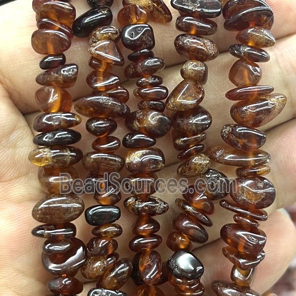 Orange Garnet Chip Beads Freeform