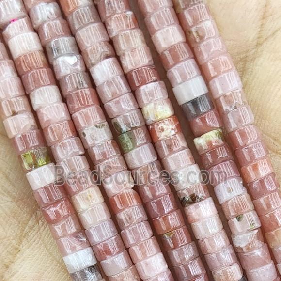 Pink Plum Blossom Jasper Heishi Beads