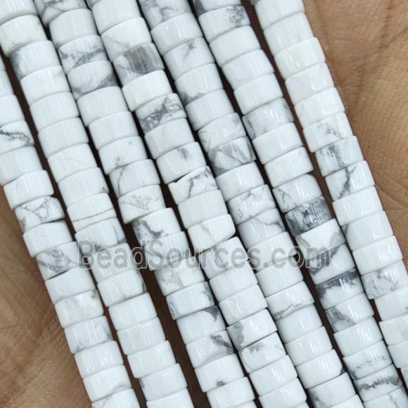 Whie Howlite Turquoise Heishi Beads