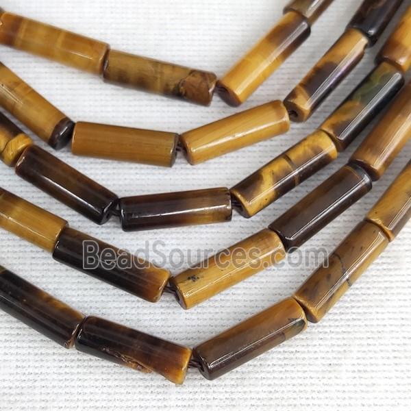 Natural Yellow Tiger Eye Stone Tube Beads