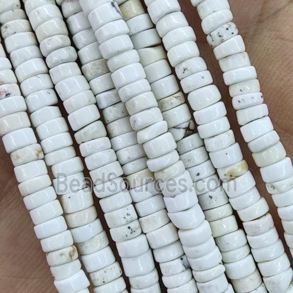 Natural White Magnesite Turquoise Heishi Beads Tiny