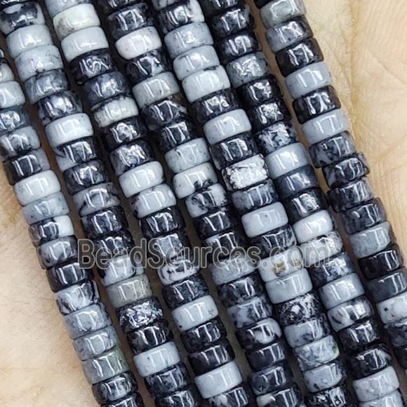 Black White Jasper Beads Heishi