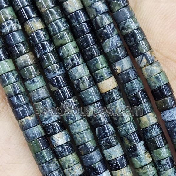 Green Kambaba Jasper Heishi Beads