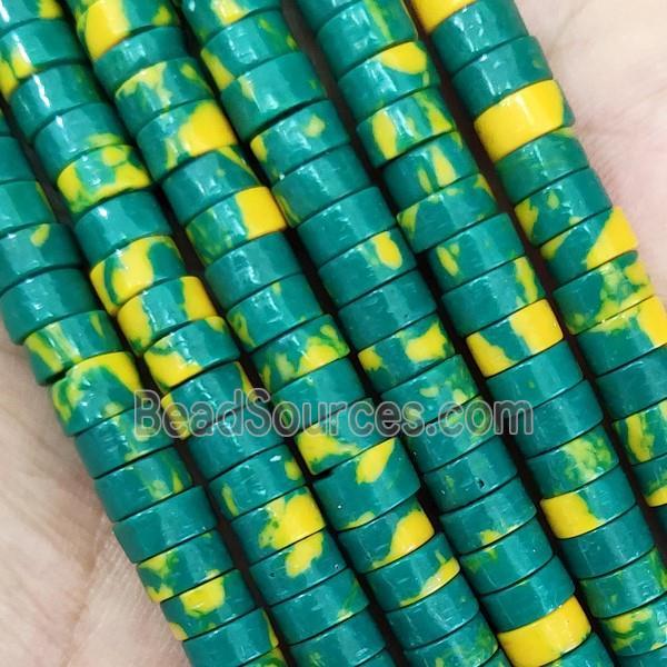 Green Synthetic Rainforest Stone Heishi Beads