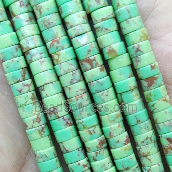 Olive Synthetic Turquoise Beads Heishi